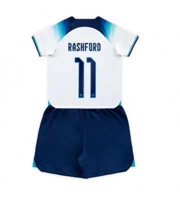 Anglia Marcus Rashford #11 Koszulka Podstawowych Dziecięca MŚ 2022 Krótki Rękaw (+ Krótkie spodenki)